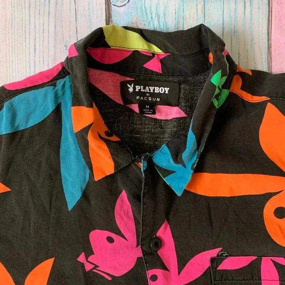 Playboy by pacsun men short sleeve button down shirt - Picture 7 of 10